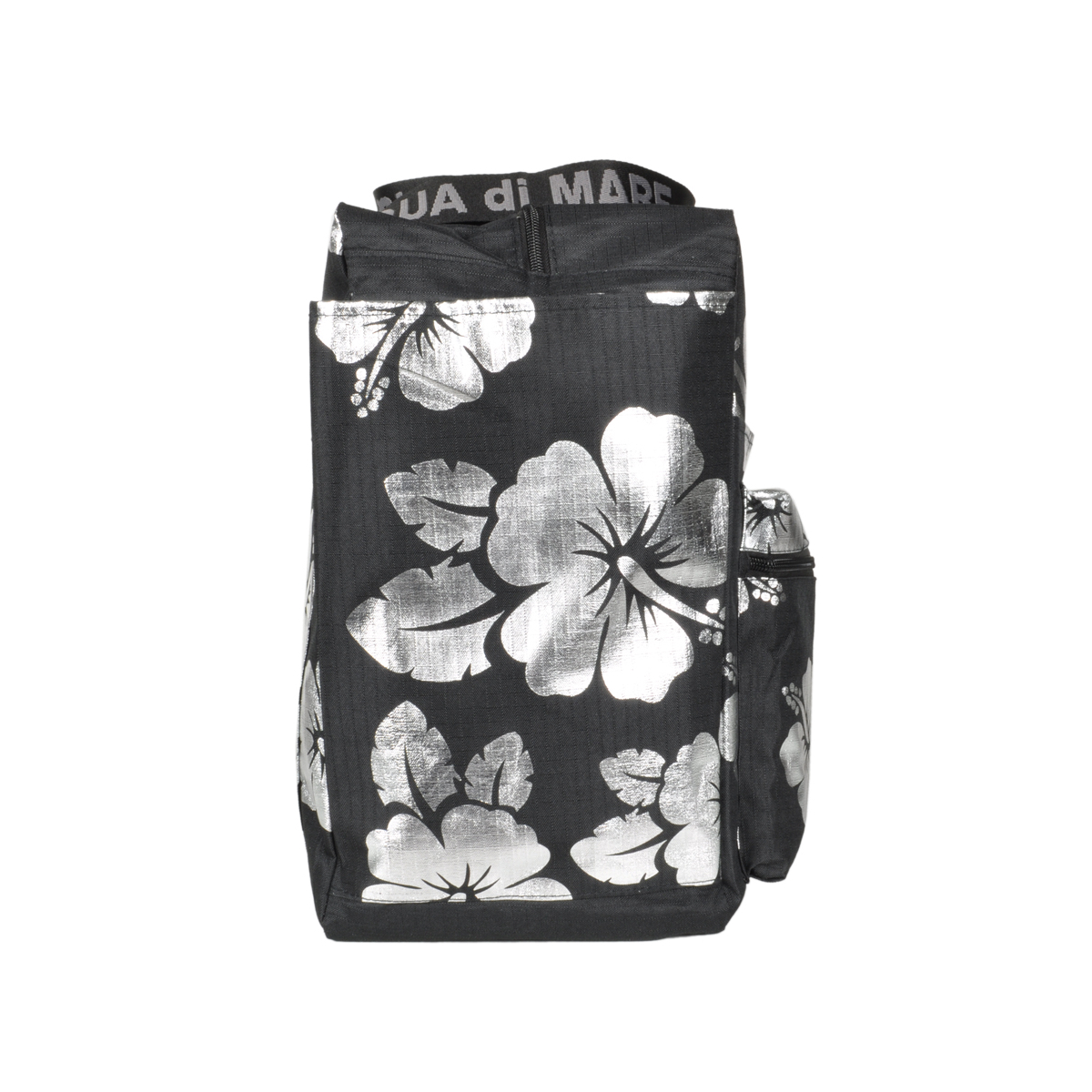 BORSA MARE RIB STOP QUADRATA IBISCUS METAL 100%PL AQUA DI MARE