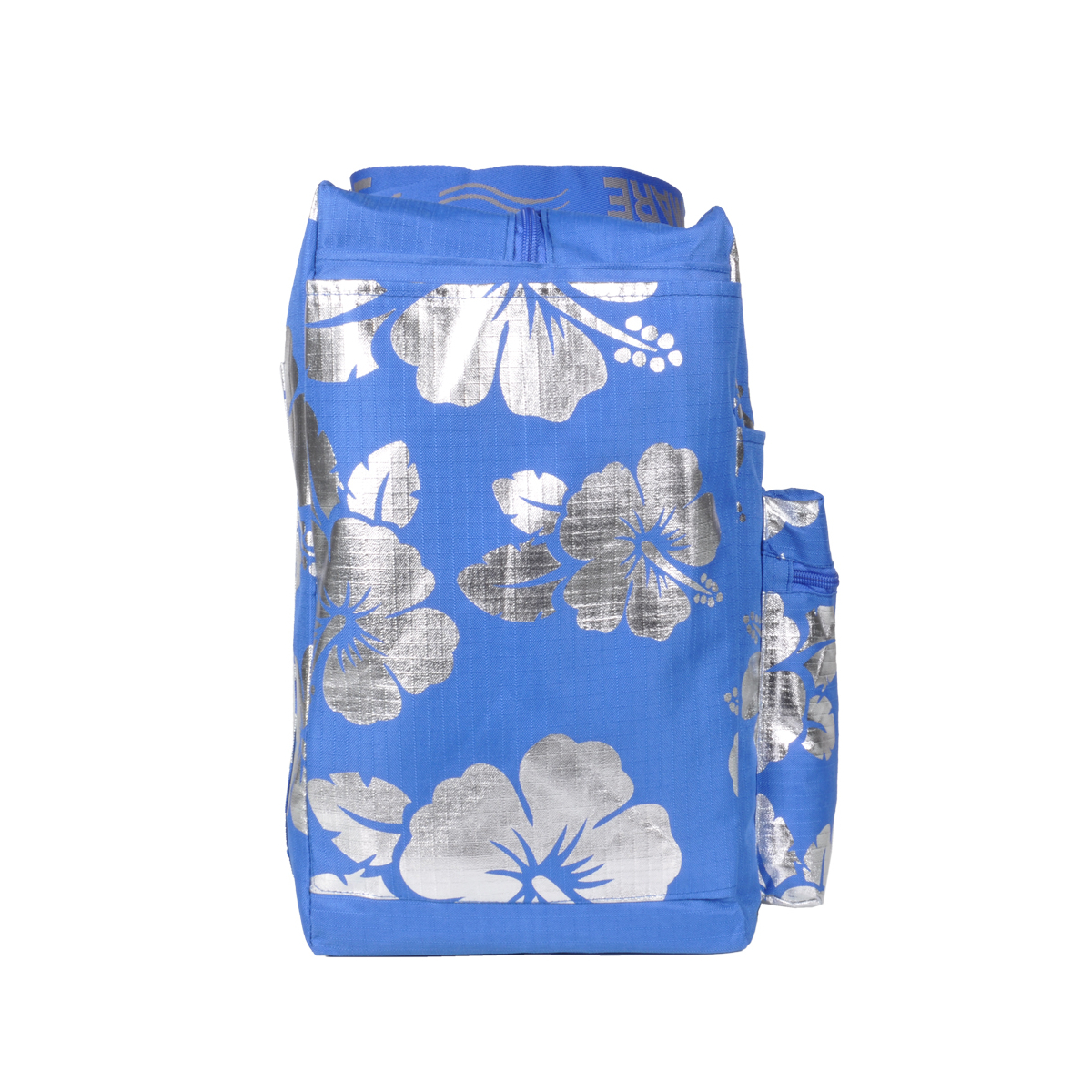 BORSA MARE RIB STOP QUADRATA IBISCUS METAL 100%PL AQUA DI MARE