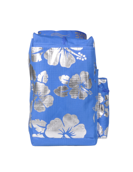 BORSA MARE RIB STOP QUADRATA IBISCUS METAL 100%PL AQUA DI MARE