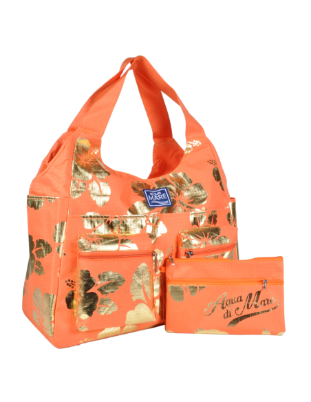 Borsa Mare Rib Stop Tonda Ibiscus Metal 100%pl Aqua Di Mare - Imma Italy