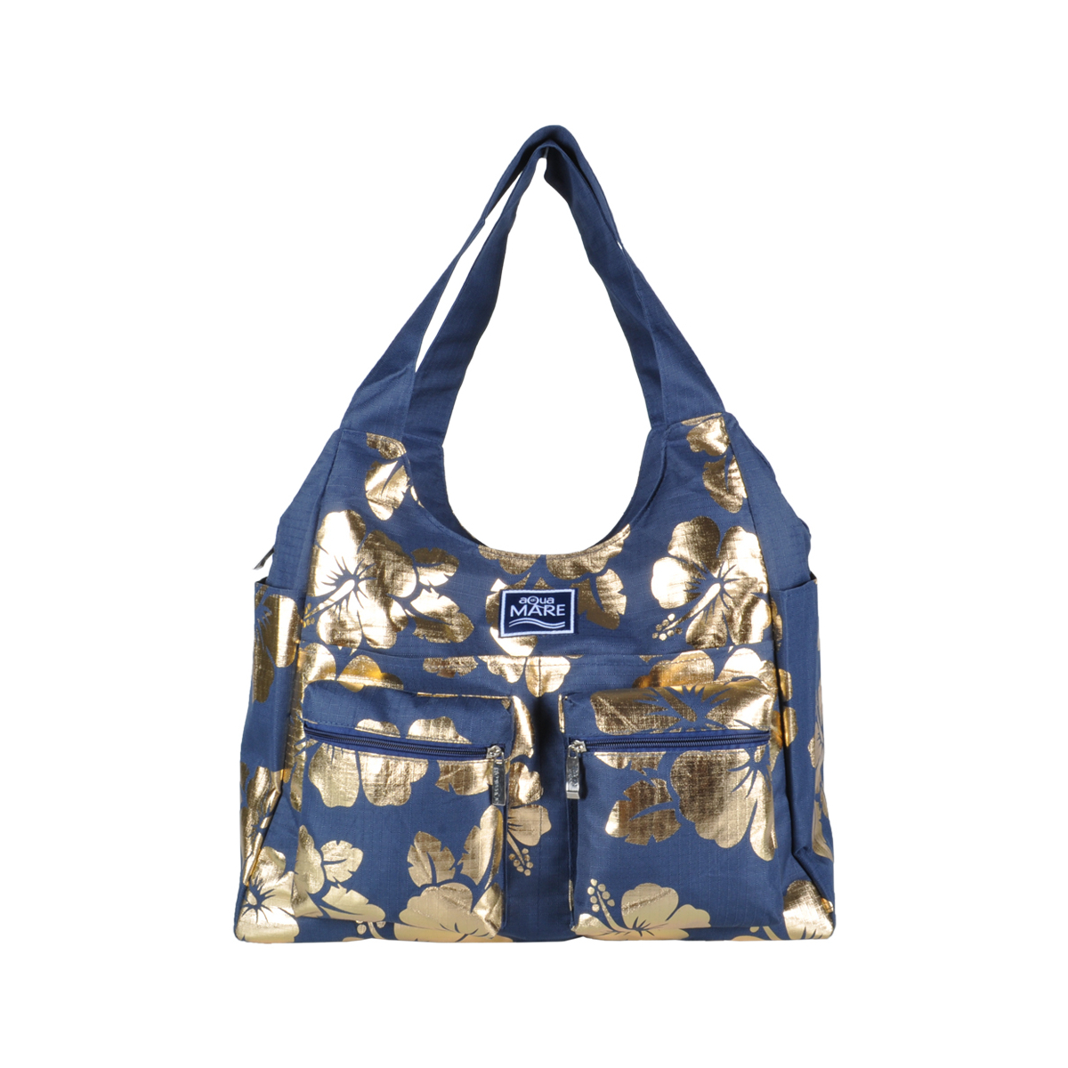 Borsa Mare Rib Stop Tonda Ibiscus Metal 100%pl Aqua Di Mare - Imma Italy