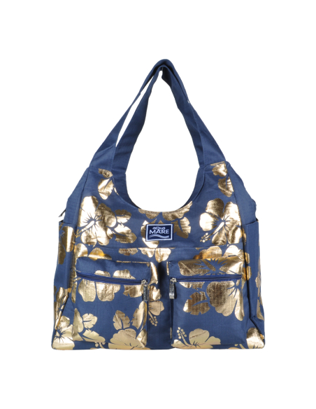 Borsa Mare Rib Stop Tonda Ibiscus Metal 100%pl Aqua Di Mare - Imma Italy