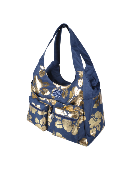 Borsa Mare Rib Stop Tonda Ibiscus Metal 100%pl Aqua Di Mare - Imma Italy