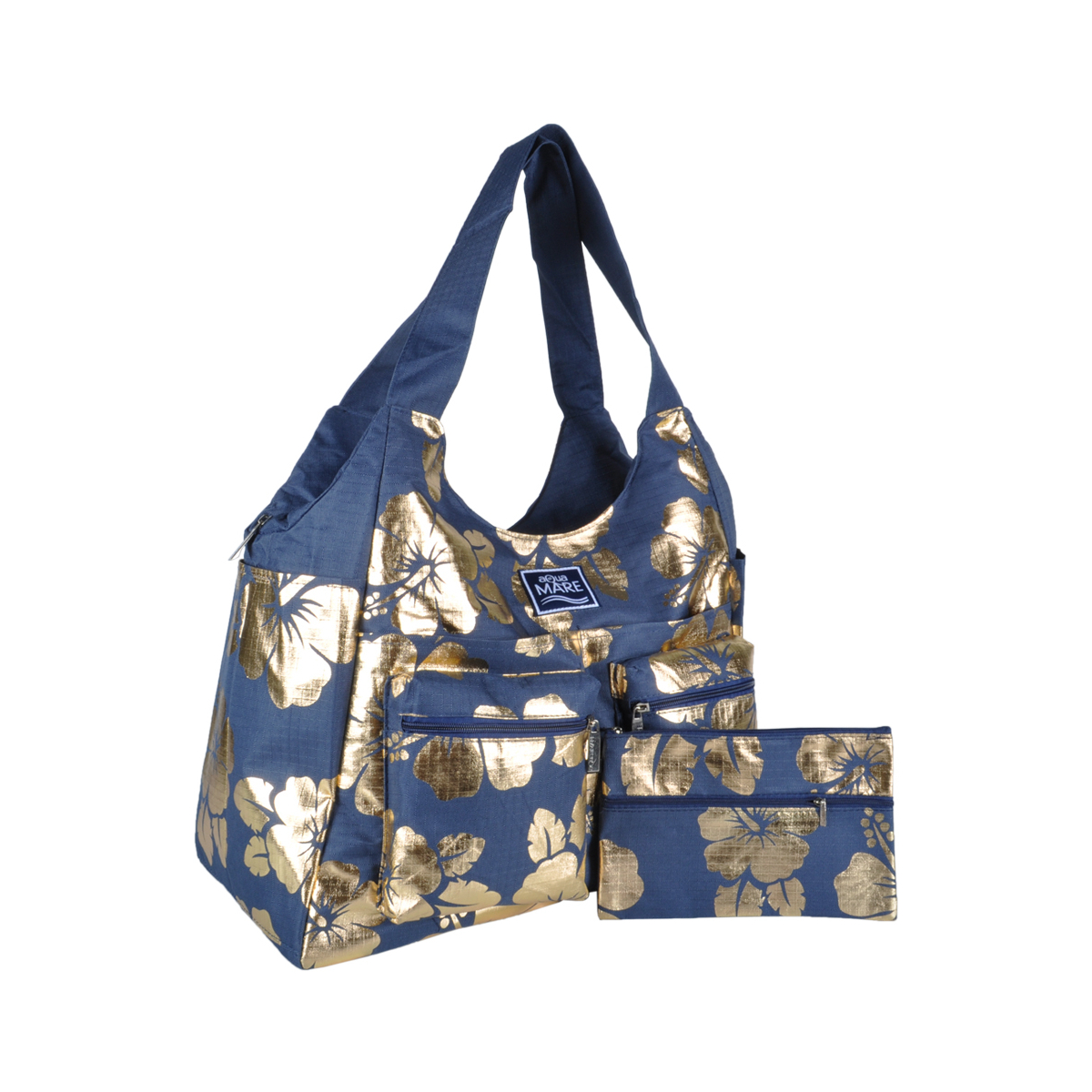 Borsa Mare Rib Stop Tonda Ibiscus Metal 100%pl Aqua Di Mare - Imma Italy