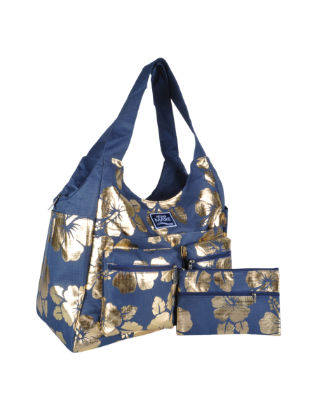 Borsa Mare Rib Stop Tonda Ibiscus Metal 100%pl Aqua Di Mare - Imma Italy