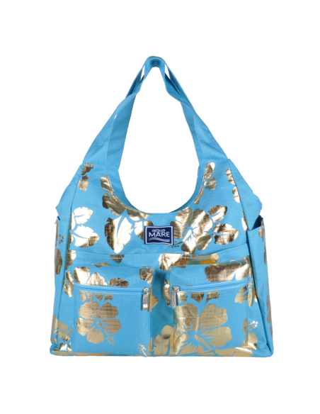 Borsa Mare Rib Stop Tonda Ibiscus Metal 100%pl Aqua Di Mare - Imma Italy