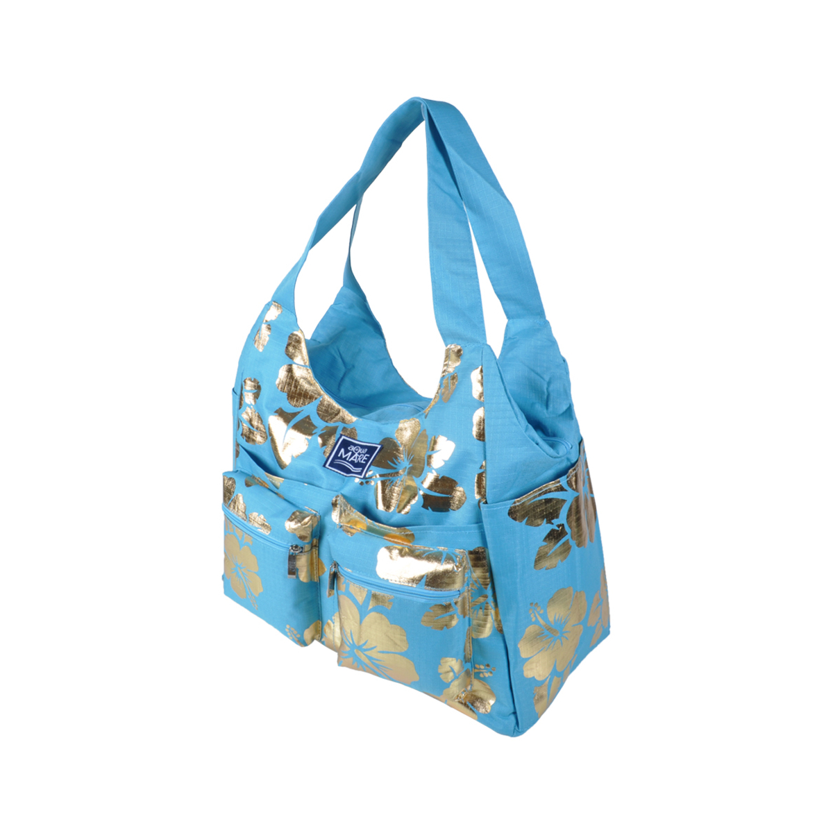 Borsa Mare Rib Stop Tonda Ibiscus Metal 100%pl Aqua Di Mare - Imma Italy