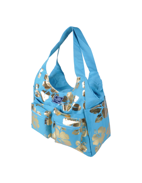 Borsa Mare Rib Stop Tonda Ibiscus Metal 100%pl Aqua Di Mare - Imma Italy