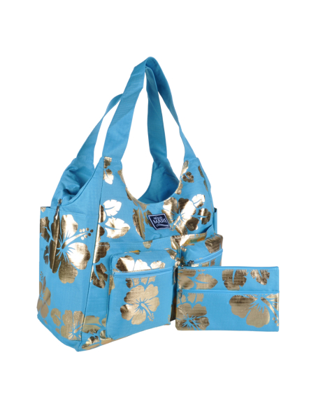 Borsa Mare Rib Stop Tonda Ibiscus Metal 100%pl Aqua Di Mare - Imma Italy