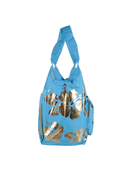 Borsa Mare Rib Stop Tonda Ibiscus Metal 100%pl Aqua Di Mare - Imma Italy