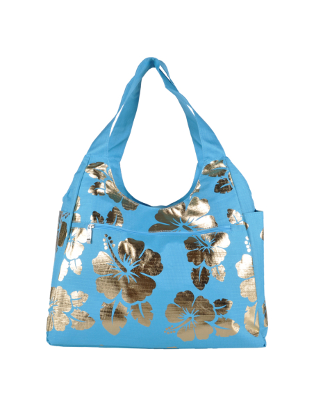 Borsa Mare Rib Stop Tonda Ibiscus Metal 100%pl Aqua Di Mare - Imma Italy