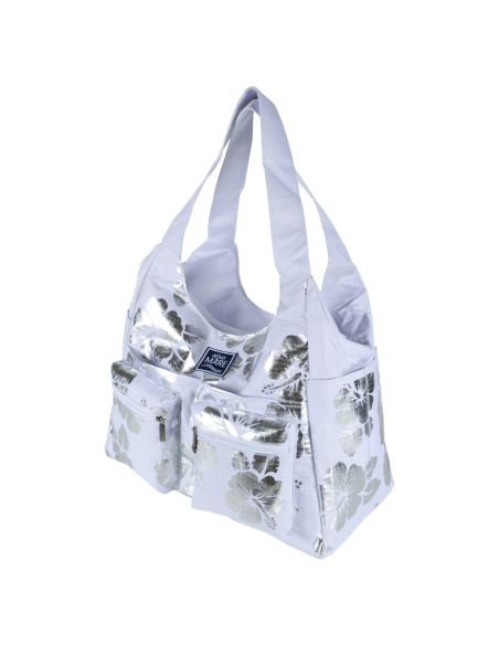 Borsa Mare Rib Stop Tonda Ibiscus Metal 100%pl Aqua Di Mare - Imma Italy
