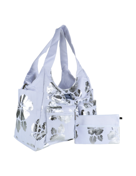 Borsa Mare Rib Stop Tonda Ibiscus Metal 100%pl Aqua Di Mare - Imma Italy