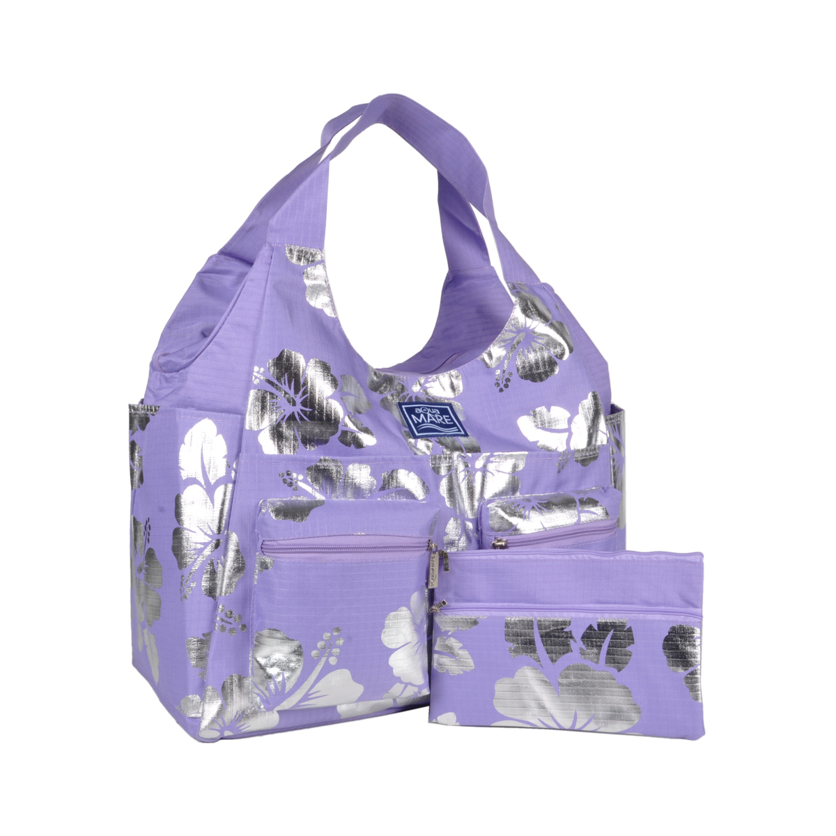 Borsa Mare Rib Stop Tonda Ibiscus Metal 100%pl Aqua Di Mare - Imma Italy