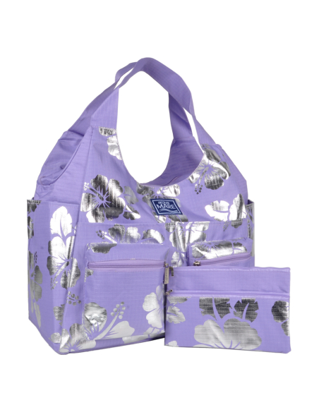 Borsa Mare Rib Stop Tonda Ibiscus Metal 100%pl Aqua Di Mare - Imma Italy