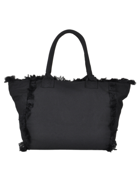 BORSA CON FRANGE E RICAMO ORO GRANDE 100%PL AQUA DI MARE