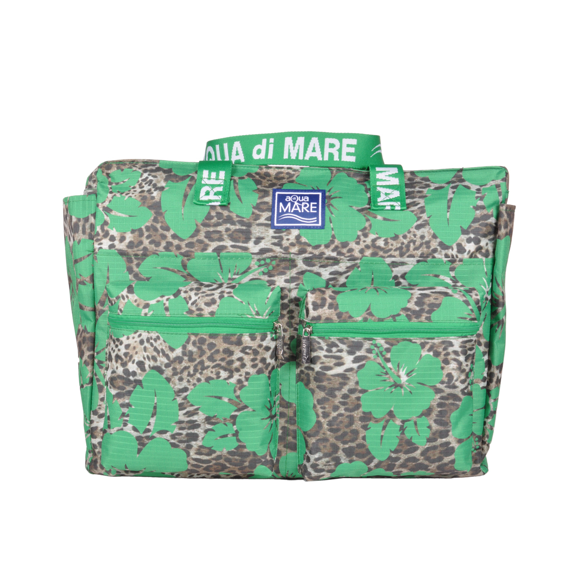 BORSA MARE QUADRATA MACULATA IBISCUS 100%PL AQUA DI MARE