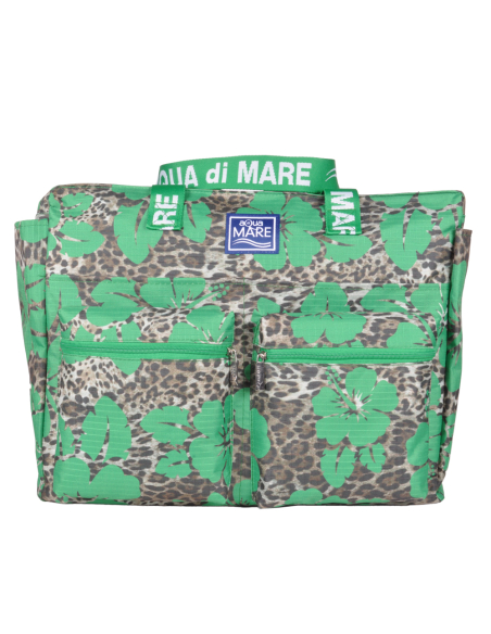 BORSA MARE QUADRATA MACULATA IBISCUS 100%PL AQUA DI MARE