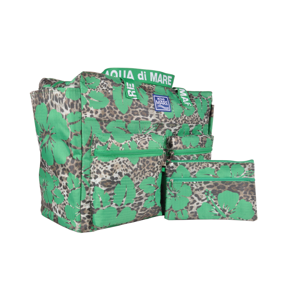 BORSA MARE QUADRATA MACULATA IBISCUS 100%PL AQUA DI MARE