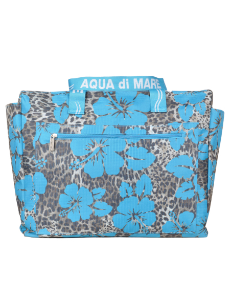 BORSA MARE QUADRATA MACULATA IBISCUS 100%PL AQUA DI MARE