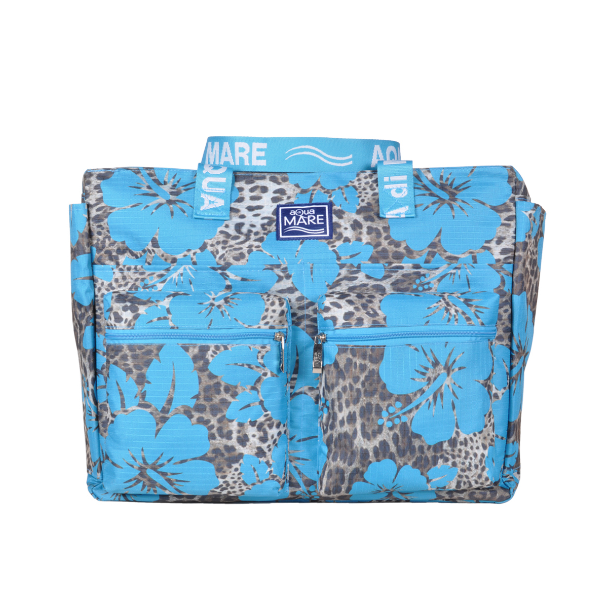 BORSA MARE QUADRATA MACULATA IBISCUS 100%PL AQUA DI MARE