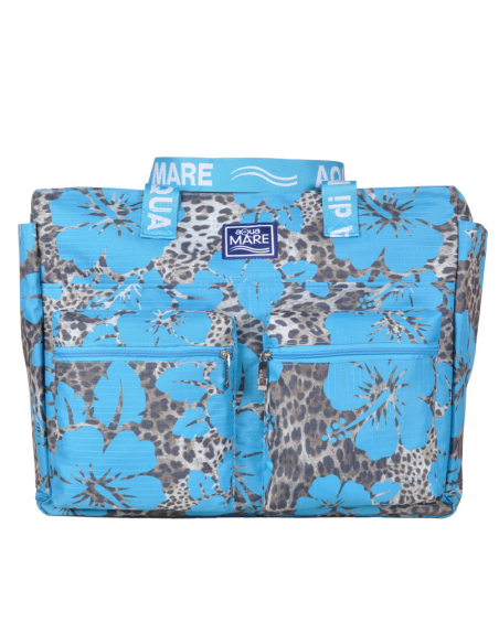 BORSA MARE QUADRATA MACULATA IBISCUS 100%PL AQUA DI MARE