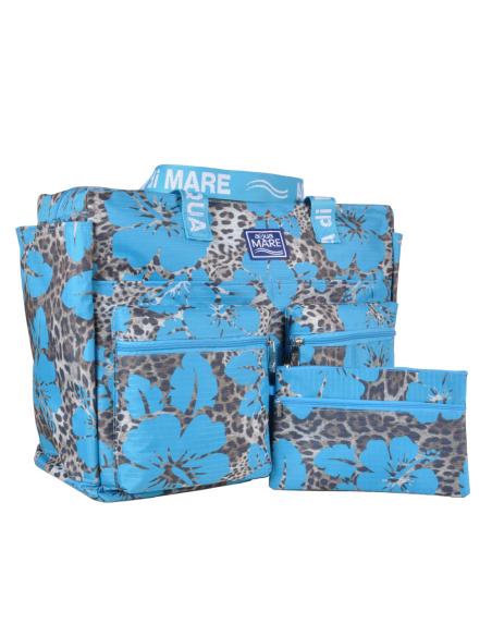 BORSA MARE QUADRATA MACULATA IBISCUS 100%PL AQUA DI MARE