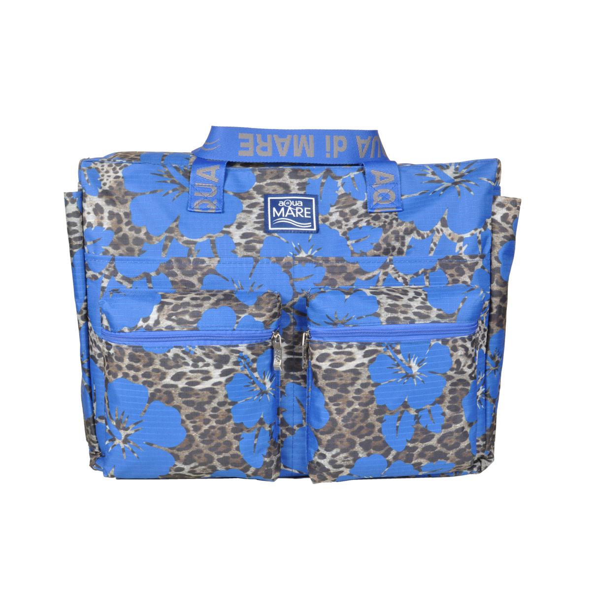 BORSA MARE QUADRATA MACULATA IBISCUS 100%PL AQUA DI MARE