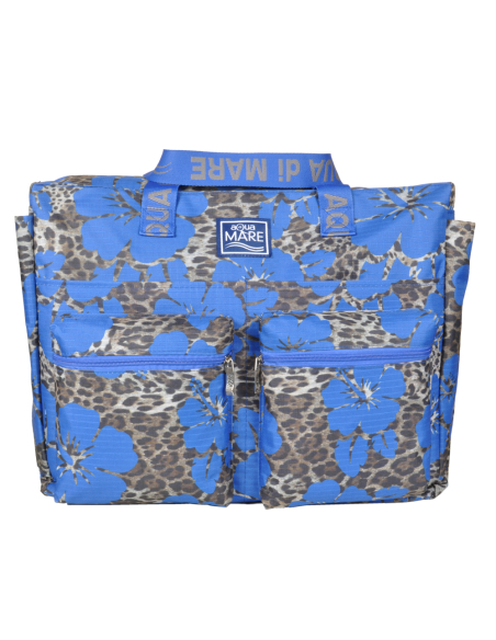 BORSA MARE QUADRATA MACULATA IBISCUS 100%PL AQUA DI MARE