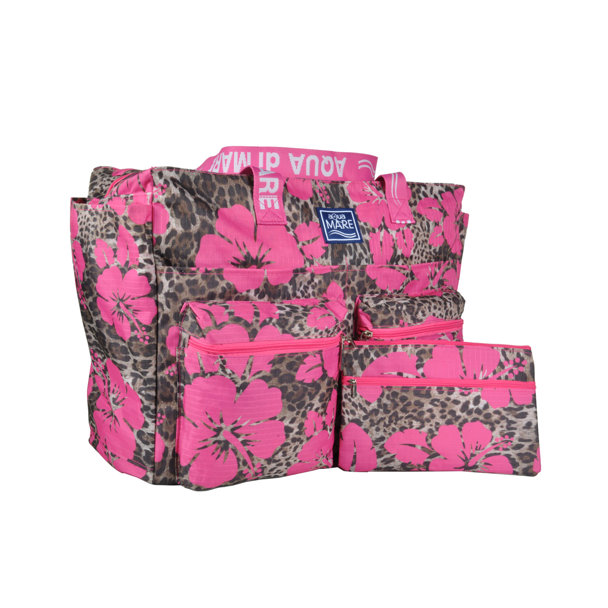 BORSA MARE QUADRATA MACULATA IBISCUS 100%PL AQUA DI MARE