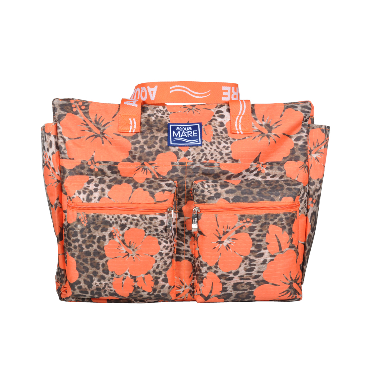 BORSA MARE QUADRATA MACULATA IBISCUS 100%PL AQUA DI MARE