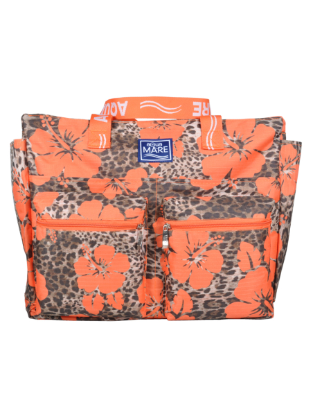 BORSA MARE QUADRATA MACULATA IBISCUS 100%PL AQUA DI MARE