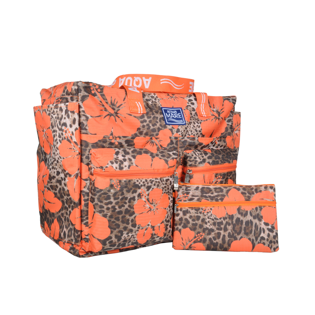BORSA MARE QUADRATA MACULATA IBISCUS 100%PL AQUA DI MARE