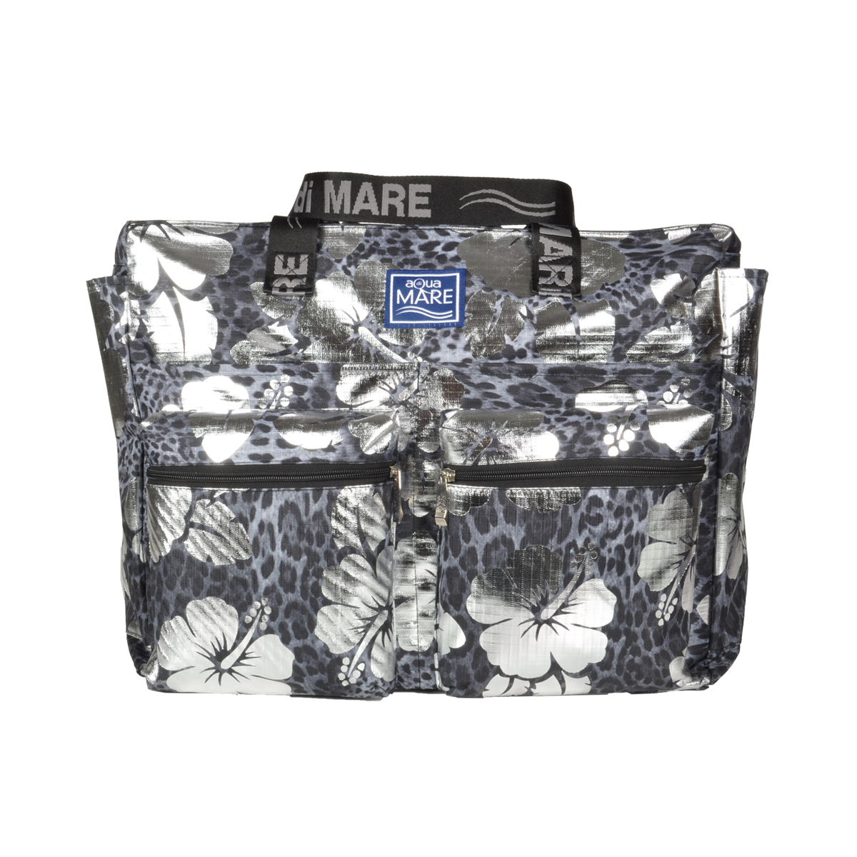 BORSA MARE QUADRATA MACULATA IBISCUS 100%PL AQUA DI MARE