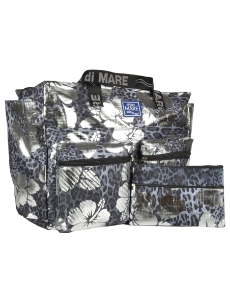 BORSA MARE QUADRATA MACULATA IBISCUS 100%PL AQUA DI MARE