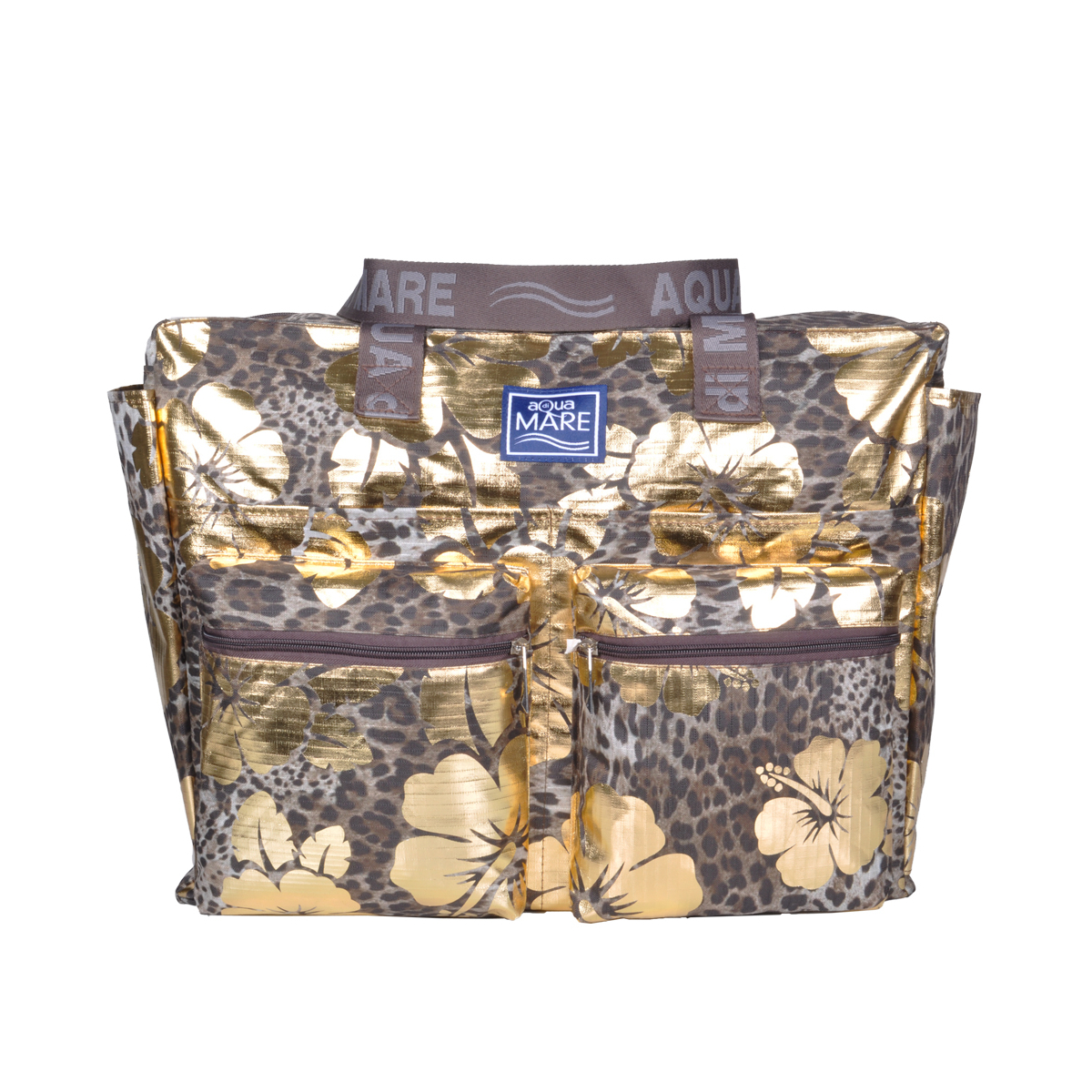 BORSA MARE QUADRATA MACULATA IBISCUS 100%PL AQUA DI MARE