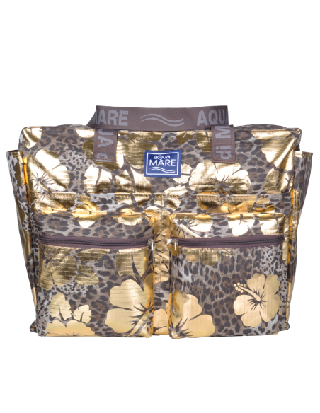 BORSA MARE QUADRATA MACULATA IBISCUS 100%PL AQUA DI MARE