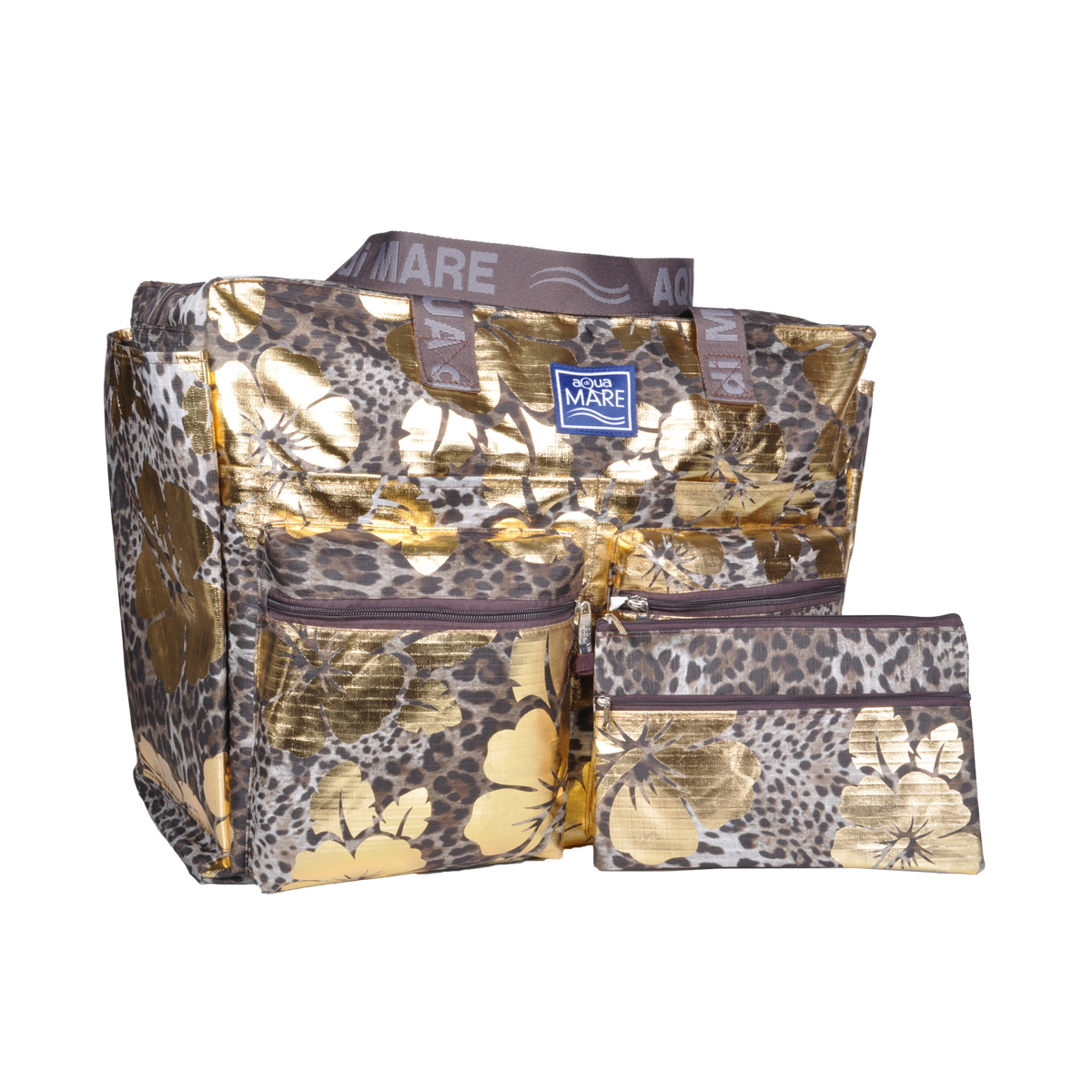 BORSA MARE QUADRATA MACULATA IBISCUS 100%PL AQUA DI MARE