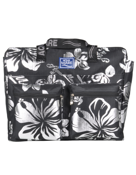 BORSA MARE RIB STOP QUADRATA IBISCUS METAL 100%PL AQUA DI MARE