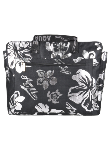 BORSA MARE RIB STOP QUADRATA IBISCUS METAL 100%PL AQUA DI MARE