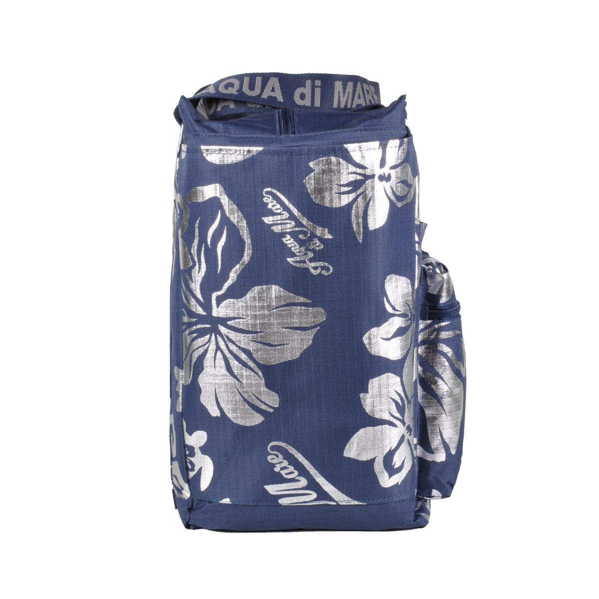 BORSA MARE RIB STOP QUADRATA IBISCUS METAL 100%PL AQUA DI MARE