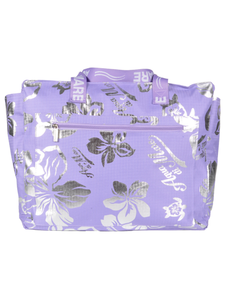 BORSA MARE RIB STOP QUADRATA IBISCUS METAL 100%PL AQUA DI MARE