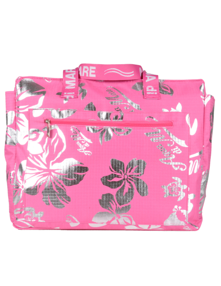 BORSA MARE RIB STOP QUADRATA IBISCUS METAL 100%PL AQUA DI MARE