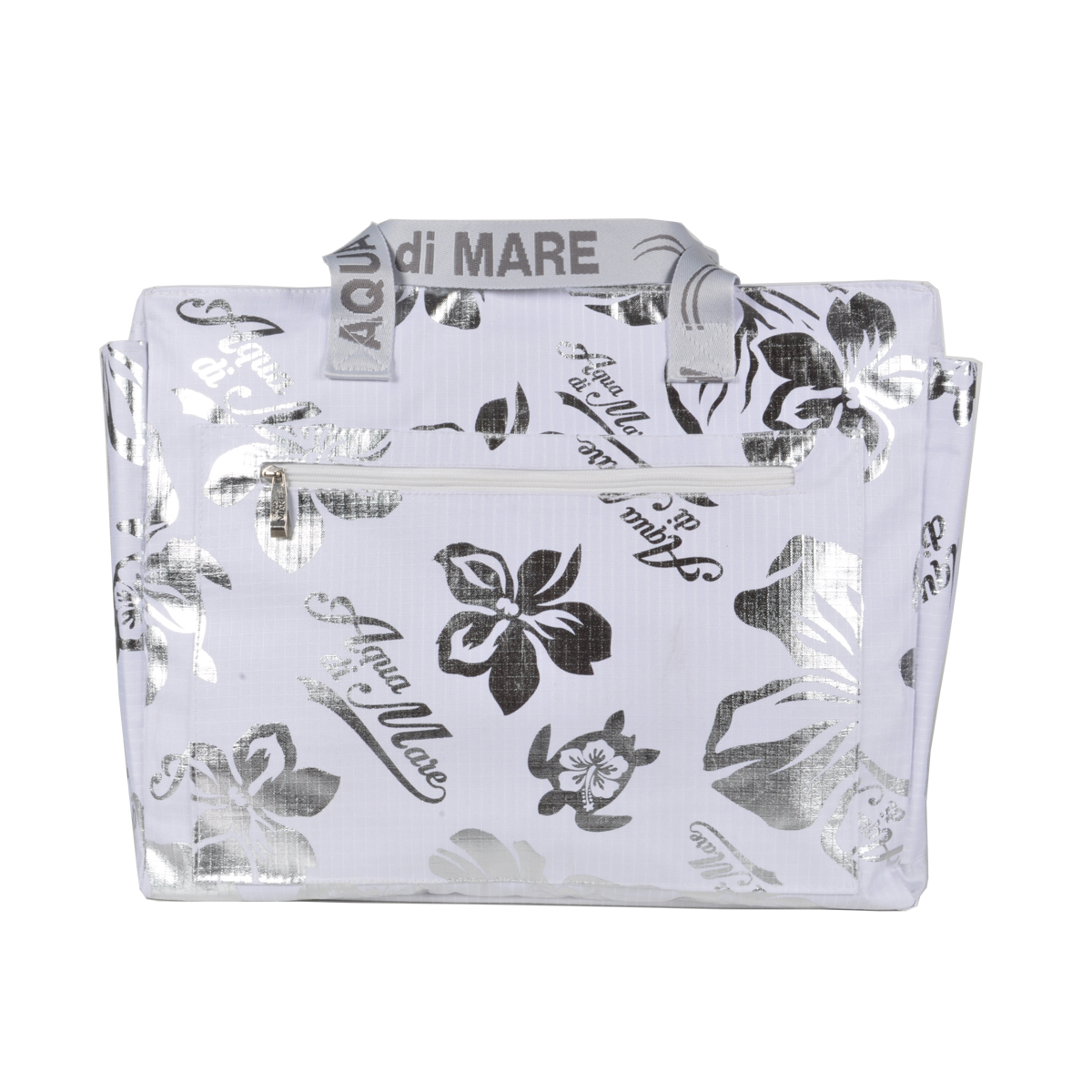 BORSA MARE RIB STOP QUADRATA IBISCUS METAL 100%PL AQUA DI MARE
