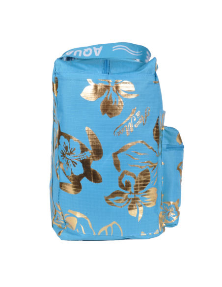 BORSA MARE RIB STOP QUADRATA IBISCUS METAL 100%PL AQUA DI MARE