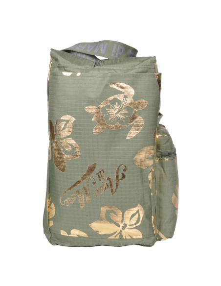 BORSA MARE RIB STOP QUADRATA IBISCUS METAL 100%PL AQUA DI MARE