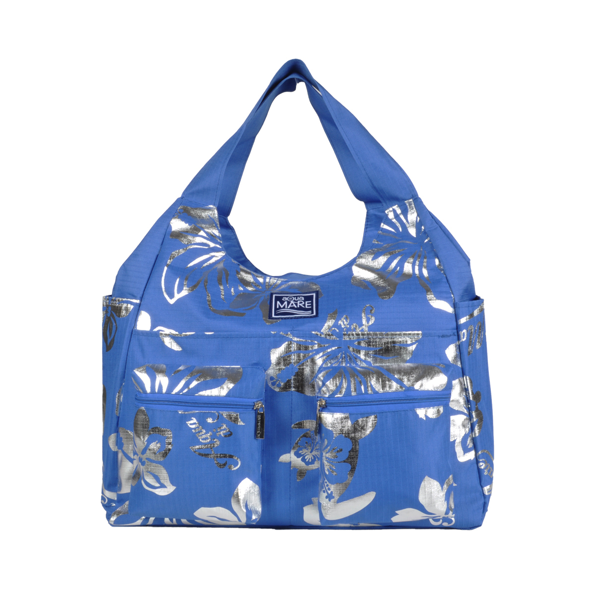 BORSA MARE RIB STOP TONDA IBISCUS METAL 100%PL AQUA DI MARE