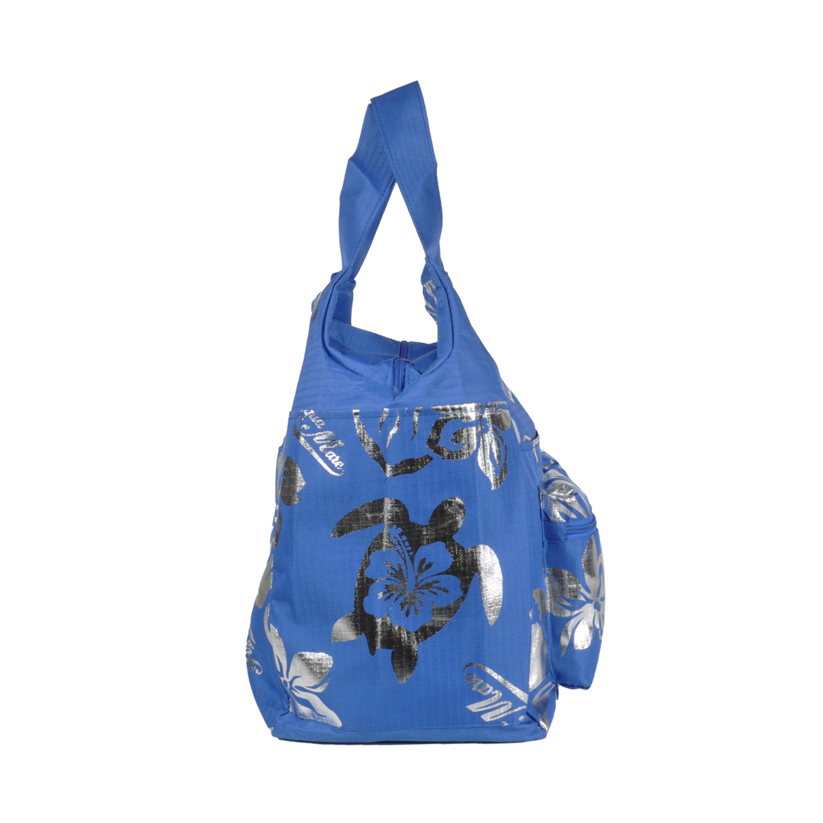BORSA MARE RIB STOP TONDA IBISCUS METAL 100%PL AQUA DI MARE
