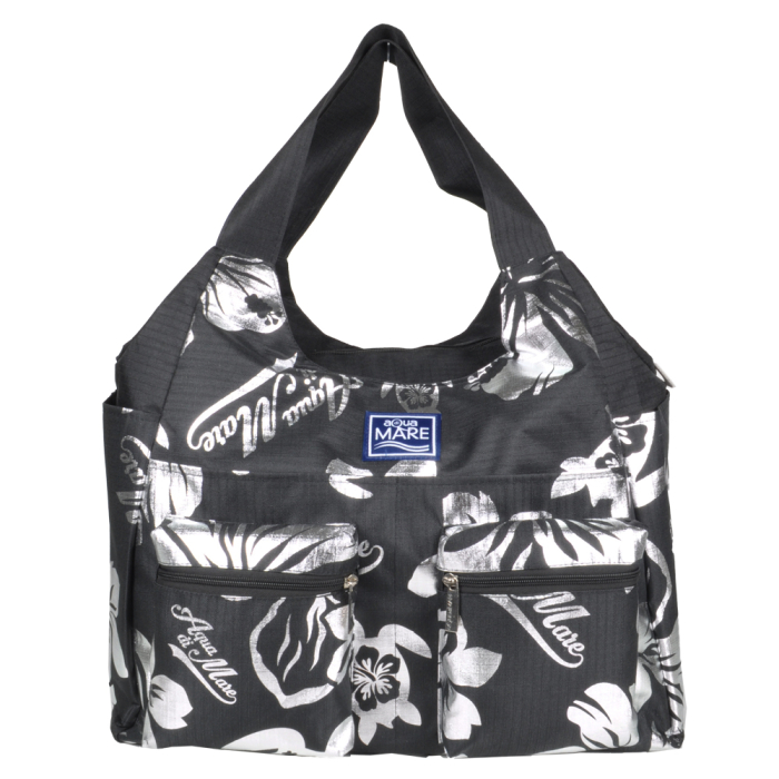 BORSA MARE RIB STOP TONDA IBISCUS METAL 100%PL AQUA DI MARE 2