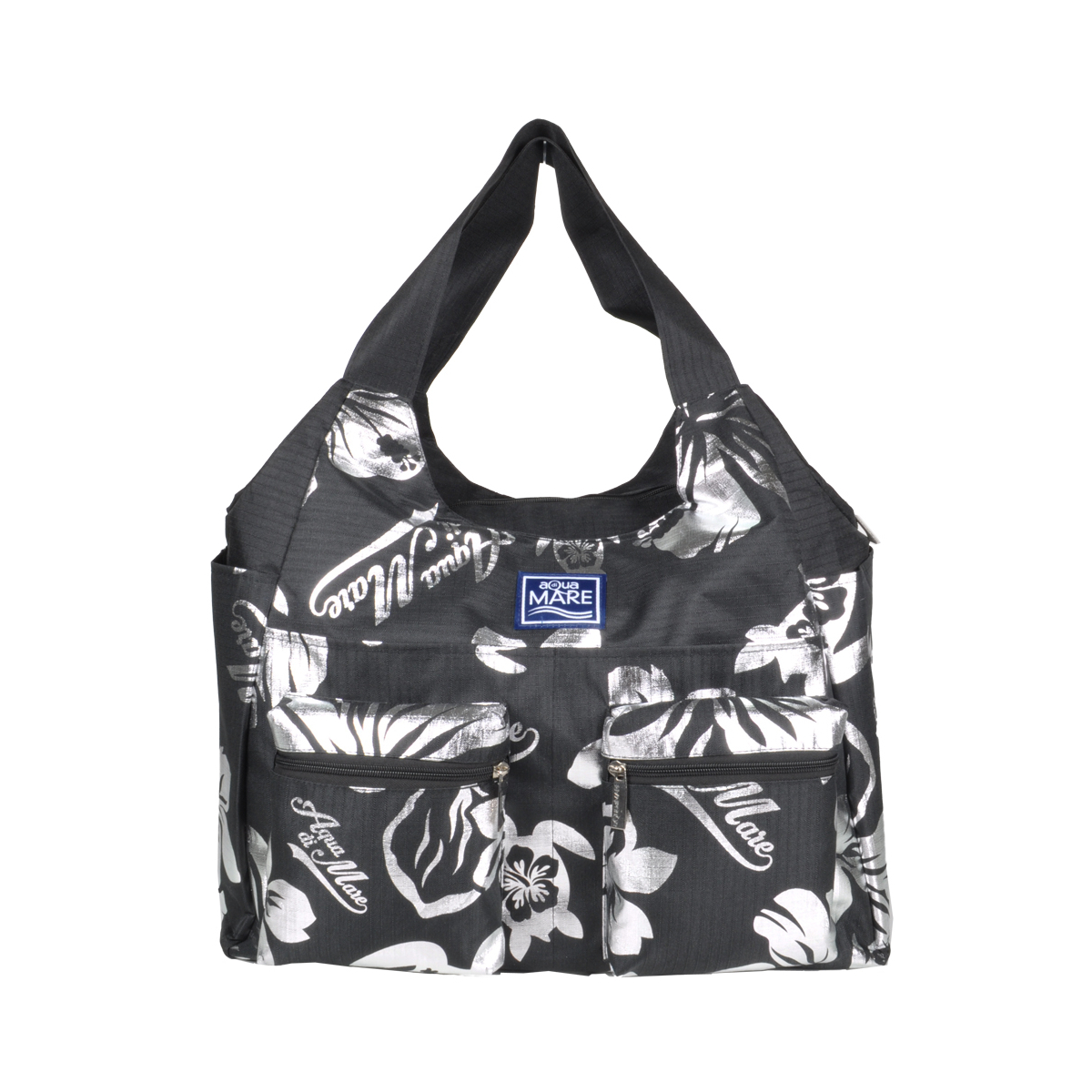 BORSA MARE RIB STOP TONDA IBISCUS METAL 100%PL AQUA DI MARE